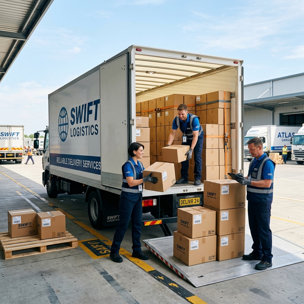 Movers loading a delivery van